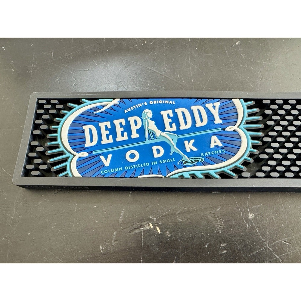 Deep Eddy Vodka Blue Rubber Bar Spill Mat Dive In Man Cave 21"x3"x1/2"